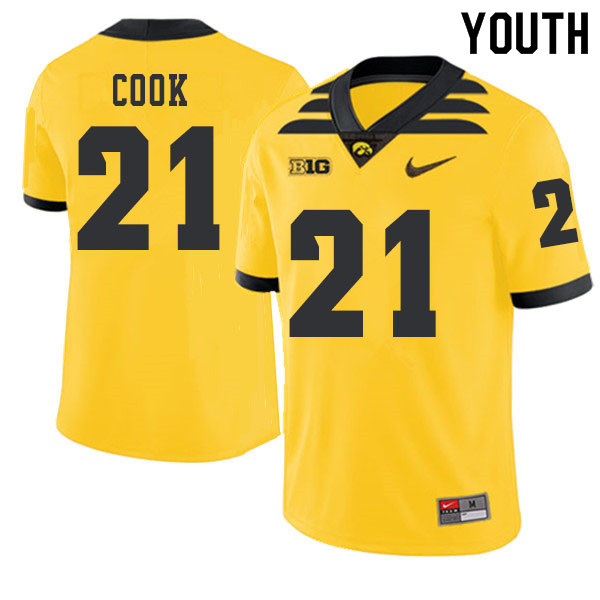 2019 Youth #21 Sam Cook Iowa Hawkeyes College Football Alternate Jerseys Sale-Gold - Click Image to Close